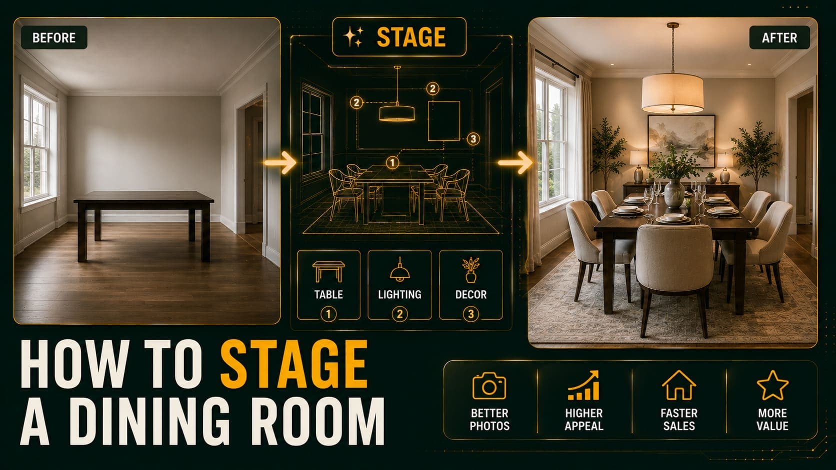 How to Stage a Dining Room That Sells the Lifestyle