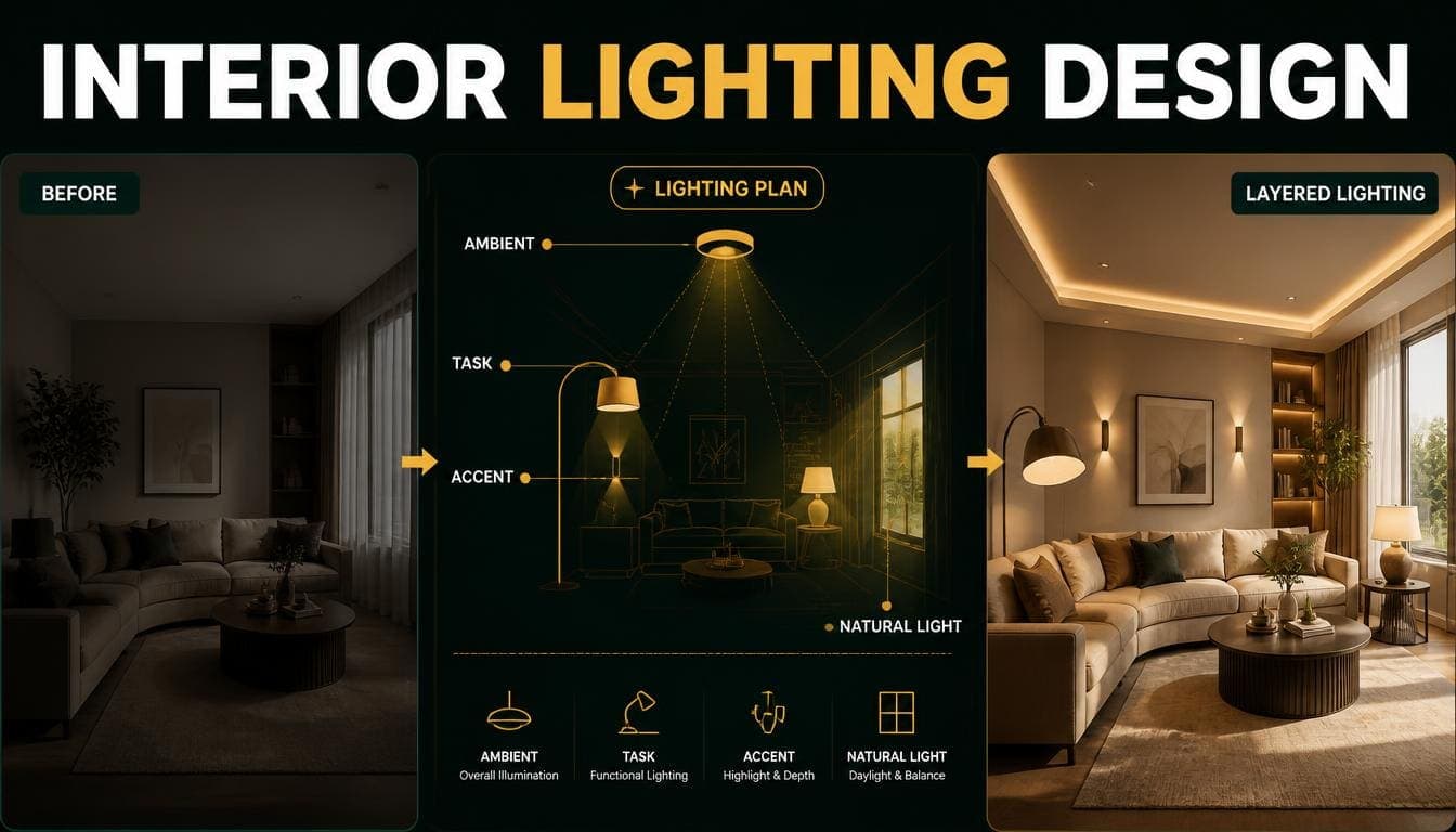 Interior Lighting Design: Layers, Placement and Why Rooms Look Flat