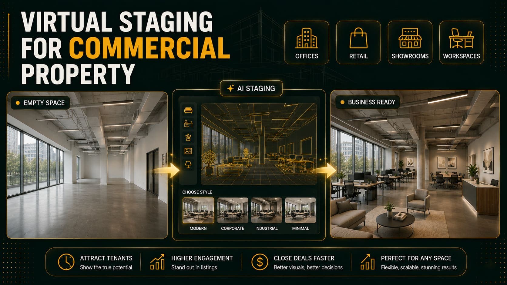 Virtual Staging for Commercial Property: Offices, Retail and Beyond