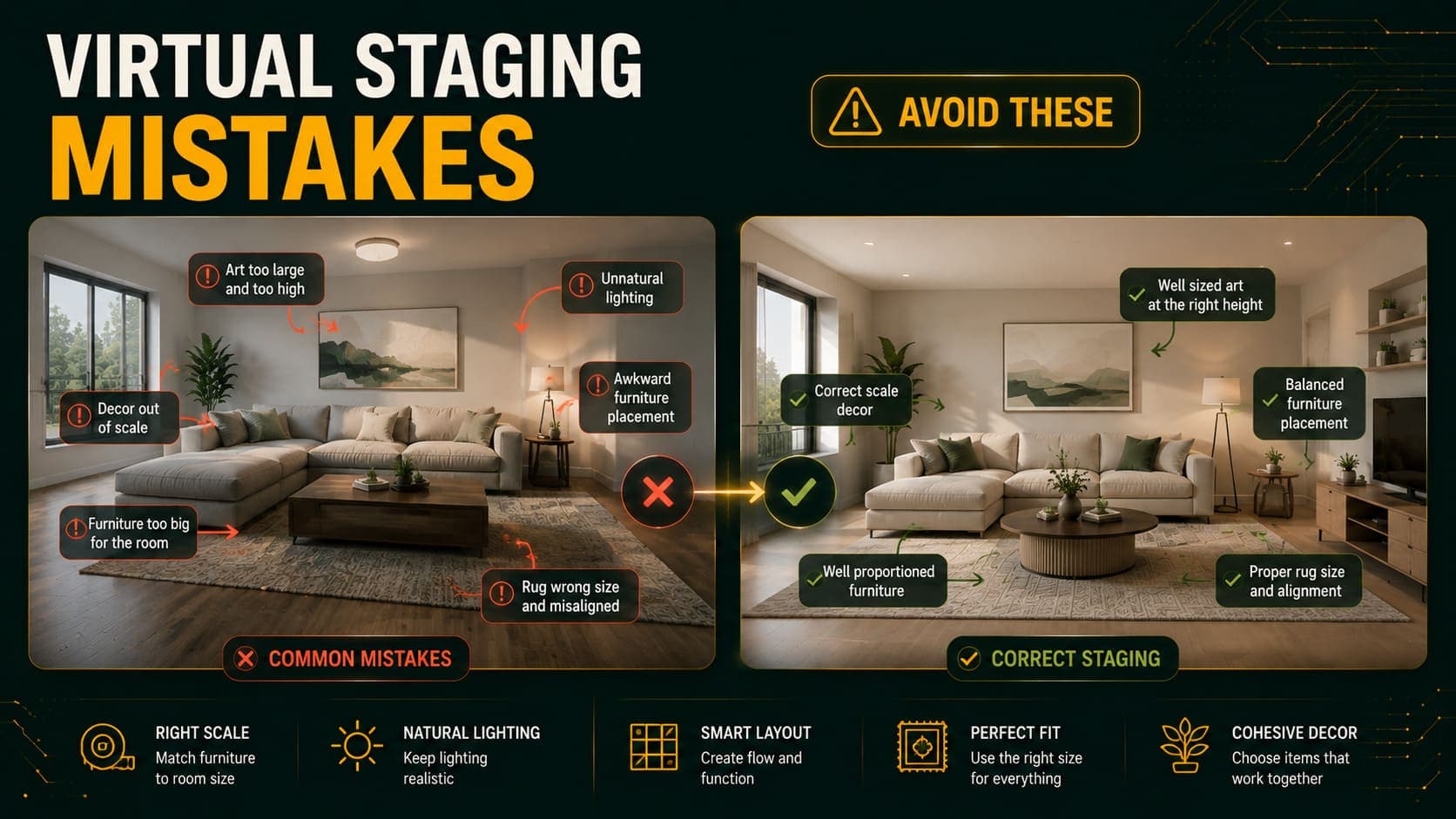12 Virtual Staging Mistakes That Make Listings Look Fake