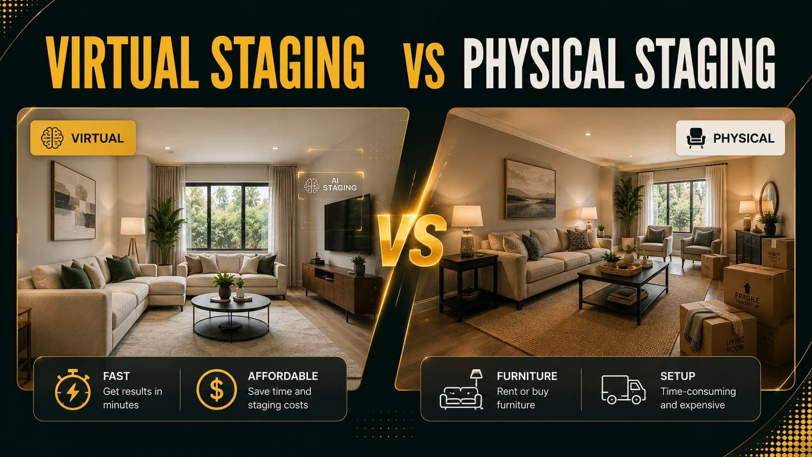 Virtual Staging vs Physical Staging: Which Wins in 2026?